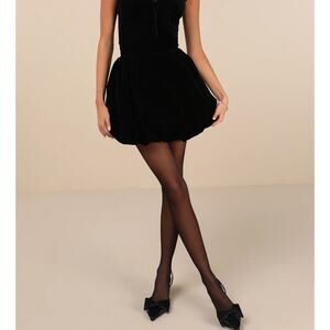 Zemeta Night Balloon Velvet‎ Skirt Black Women’s XS NWT! $130 MSRP. Skort. Lined